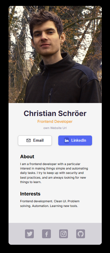 React business card project